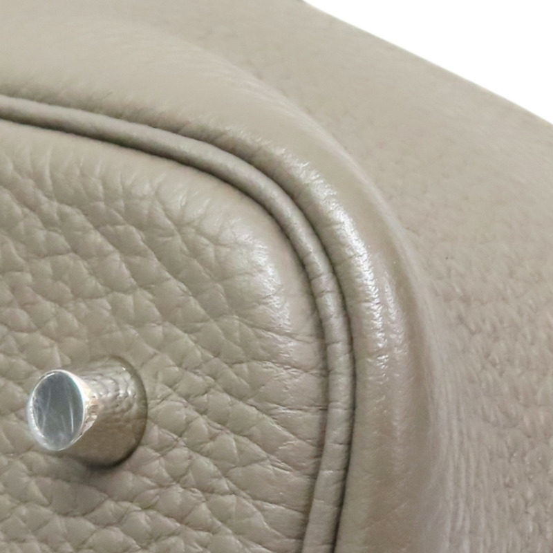 錫器灰色 Taurillon牛皮 Picotin Lock 22 手提包 X刻 銀扣【HERMES 愛馬仕】-10