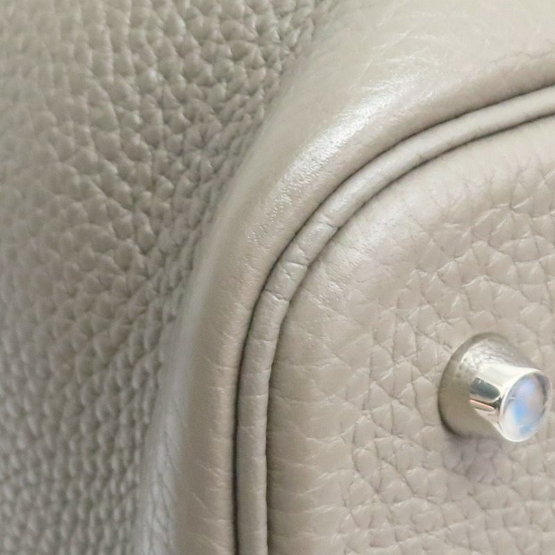 錫器灰色 Taurillon牛皮 Picotin Lock 22 手提包 X刻 銀扣【HERMES 愛馬仕】-11