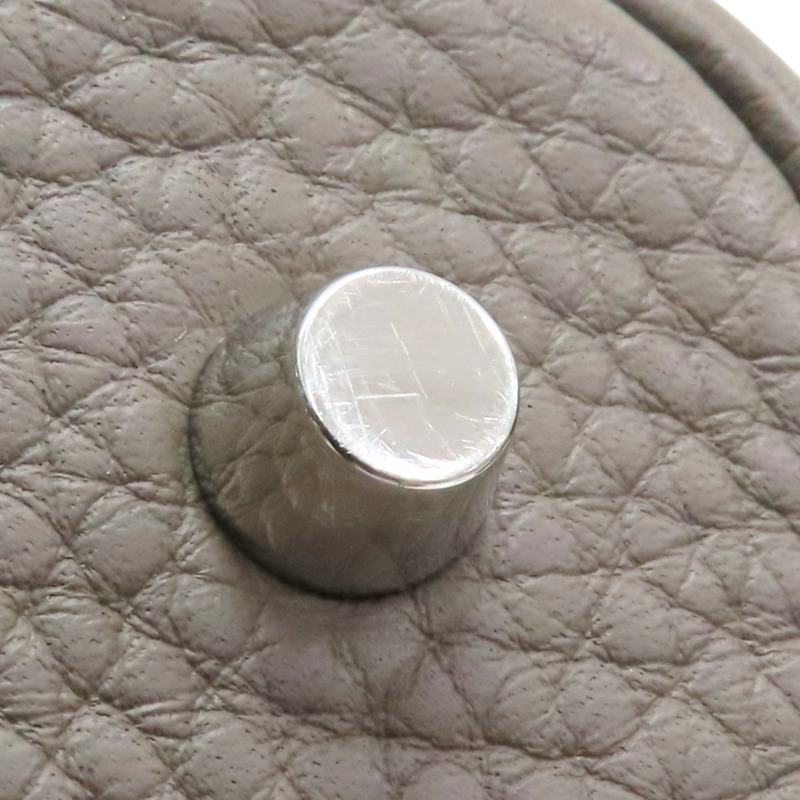 錫器灰色 Taurillon牛皮 Picotin Lock 22 手提包 X刻 銀扣【HERMES 愛馬仕】-14