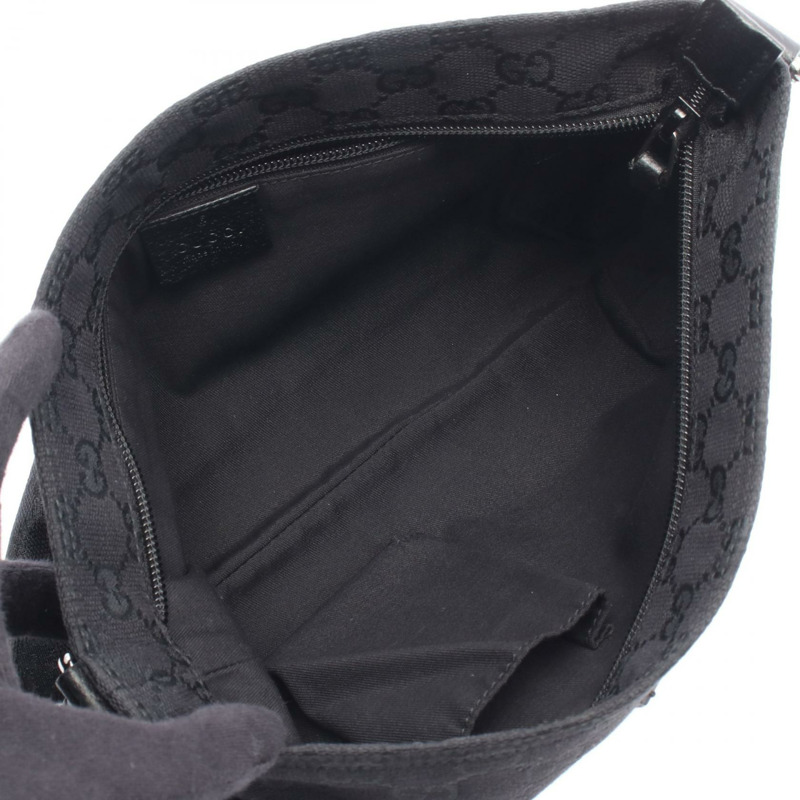 GUCCI Shelly系列 GG帆布單肩斜背包 189749 帆布皮革 BK 二手-2