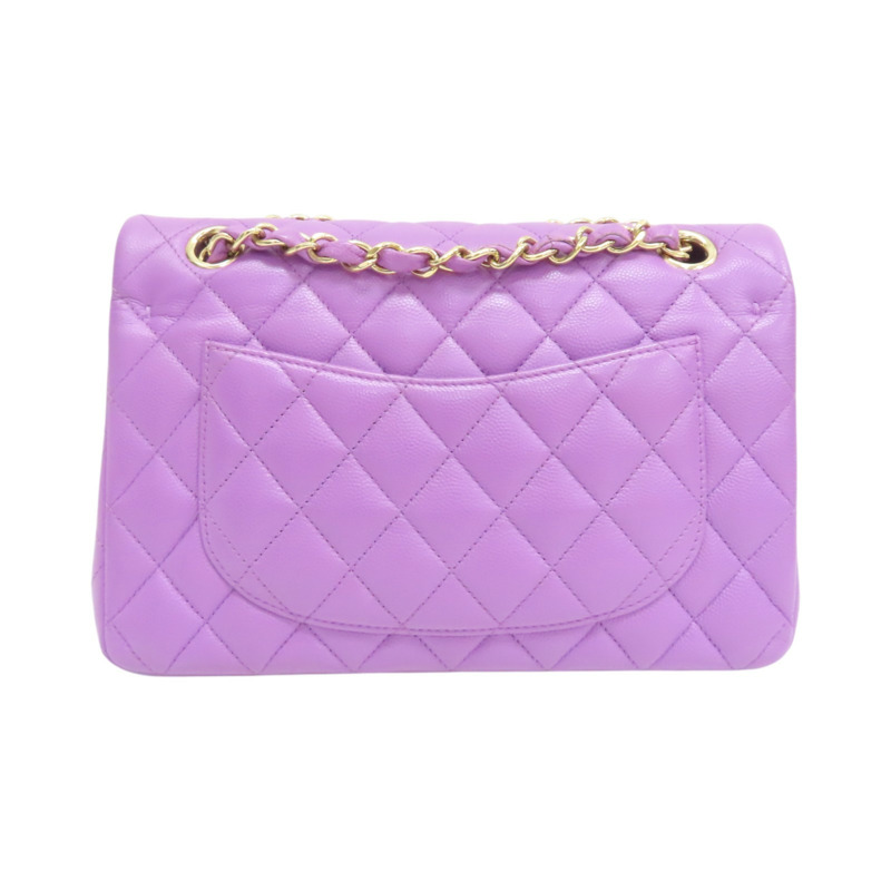 紫色 荔枝紋牛皮 COCO 23 鍊帶 肩背包 金扣【CHANEL 香奈兒】 A01113-1