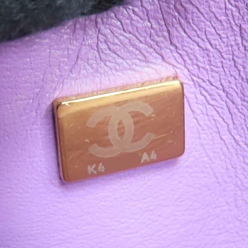 紫色 荔枝紋牛皮 COCO 23 鍊帶 肩背包 金扣【CHANEL 香奈兒】 A01113-9