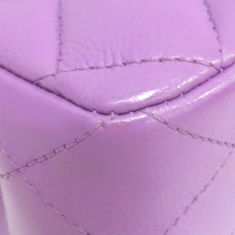 紫色 荔枝紋牛皮 COCO 23 鍊帶 肩背包 金扣【CHANEL 香奈兒】 A01113-13