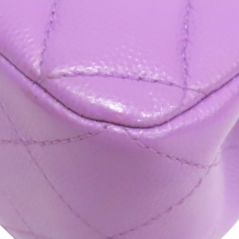 紫色 荔枝紋牛皮 COCO 23 鍊帶 肩背包 金扣【CHANEL 香奈兒】 A01113-14