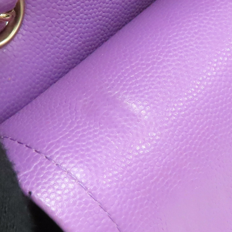 紫色 荔枝紋牛皮 COCO 23 鍊帶 肩背包 金扣【CHANEL 香奈兒】 A01113-15