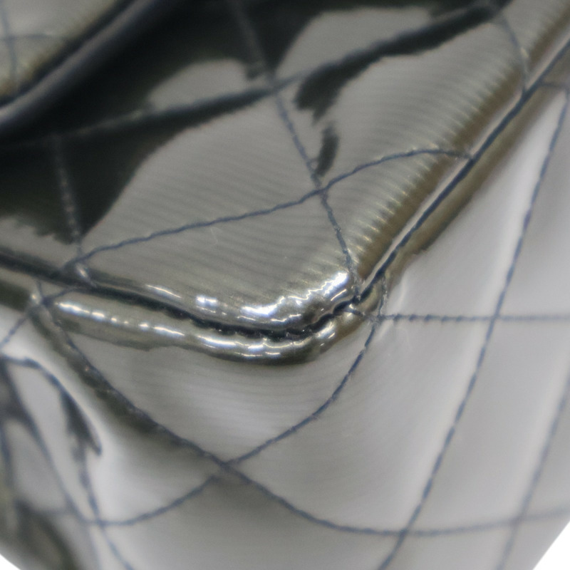 深綠色 菱格紋 漆皮 Mini Classic 肩背包 無卡【CHANEL 香奈兒】 A35200-13