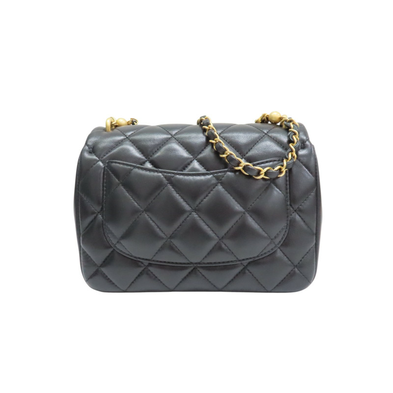 黑色 羊皮 珍珠鍊帶 兩用包【CHANEL 香奈兒】 AS4384-1