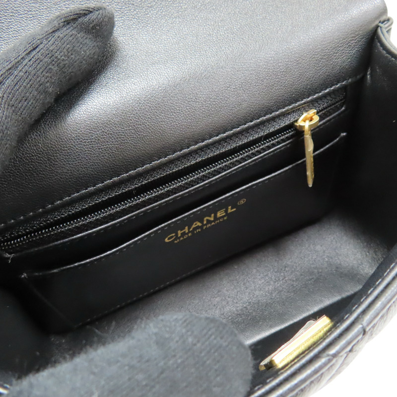 黑色 羊皮 珍珠鍊帶 兩用包【CHANEL 香奈兒】 AS4384-4