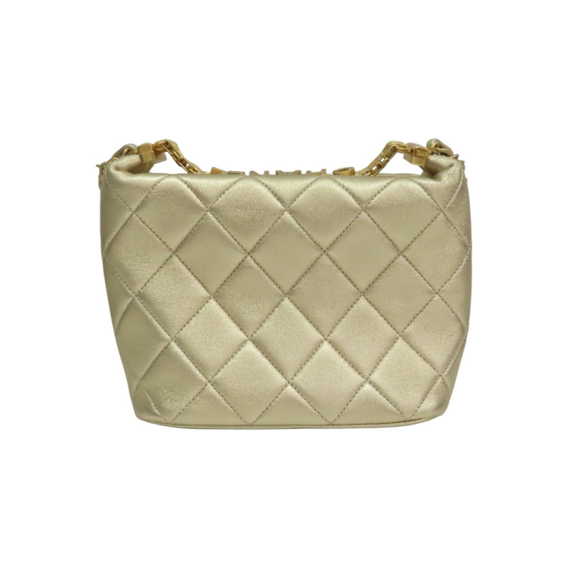 金色羊皮 Hobo 飯盒 鍊帶 兩用包 AS3242【CHANEL 香奈兒】 AS3242-1