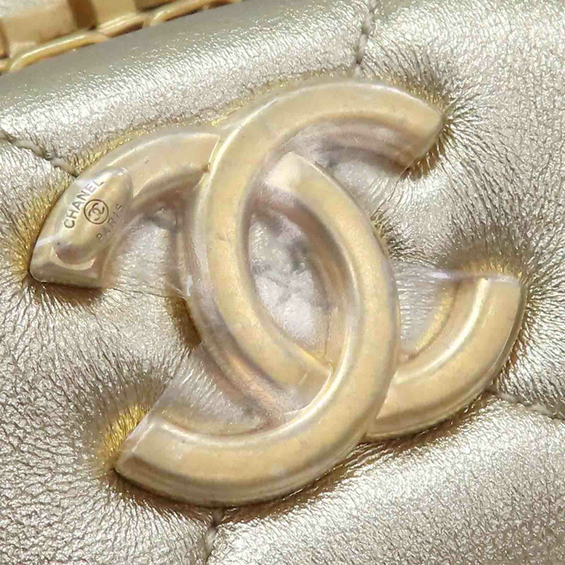 金色羊皮 Hobo 飯盒 鍊帶 兩用包 AS3242【CHANEL 香奈兒】 AS3242-14