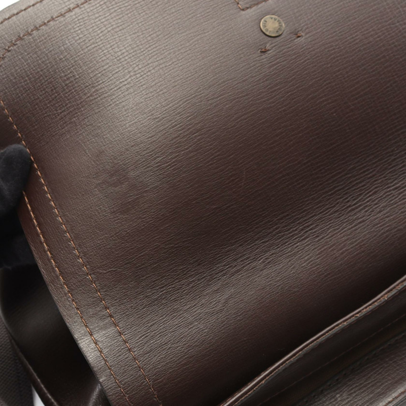 路易威登 Ohama 單肩斜背包 M92994 猶他州皮革 咖啡棕色 二手-5