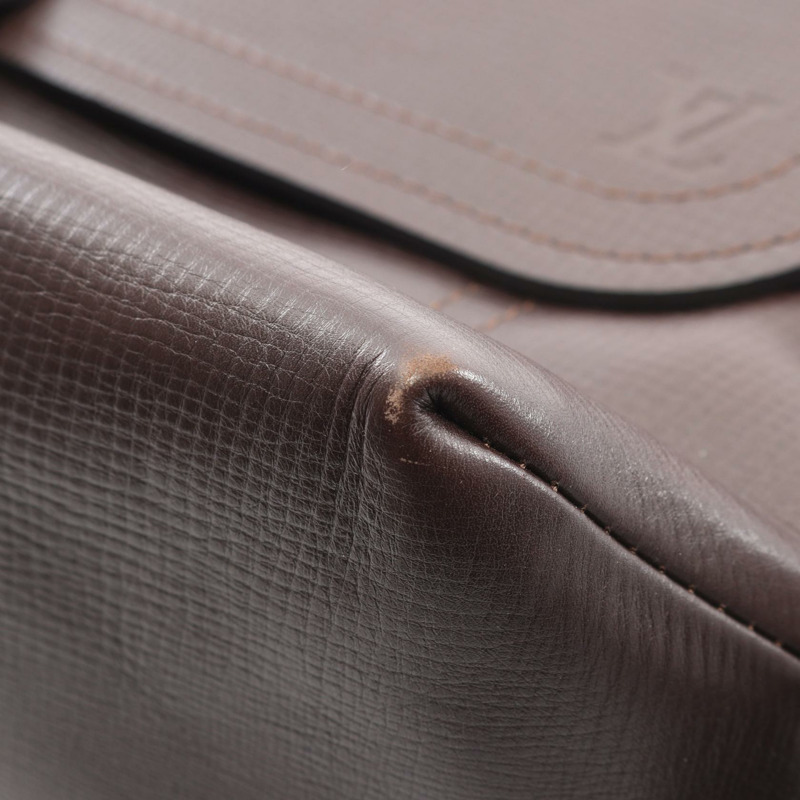 路易威登 Ohama 單肩斜背包 M92994 猶他州皮革 咖啡棕色 二手-6