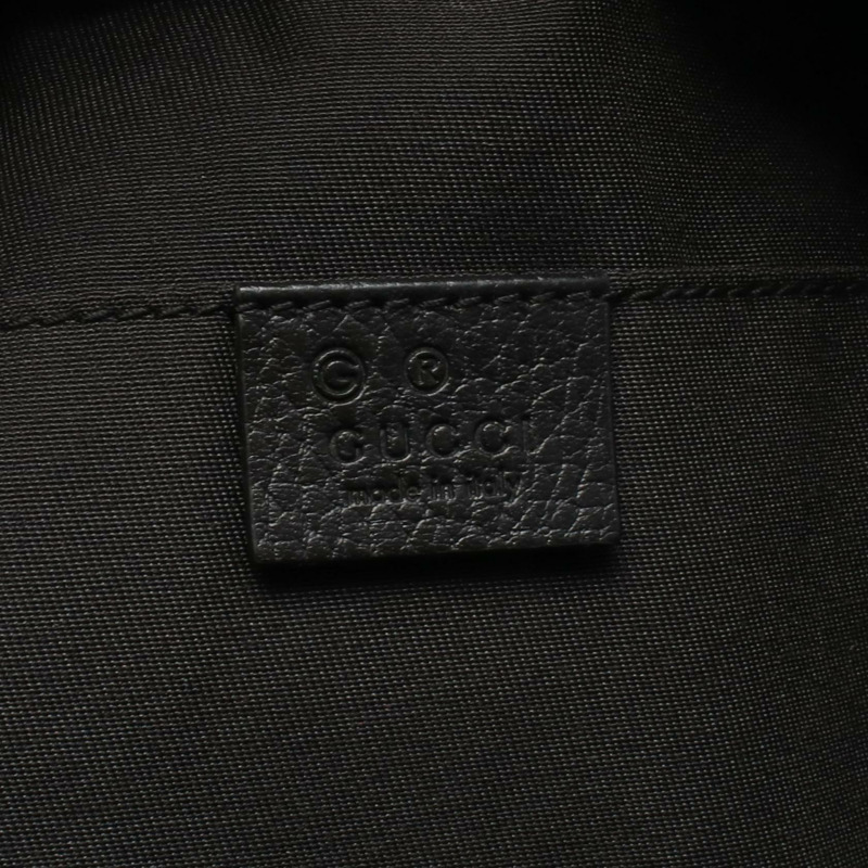 GUCCI GG圖案腰包/斜背包 449182 尼龍皮革 黑色 二手 男女通用-3