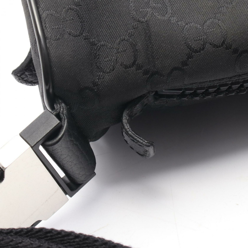 GUCCI GG圖案腰包/斜背包 449182 尼龍皮革 黑色 二手 男女通用-5