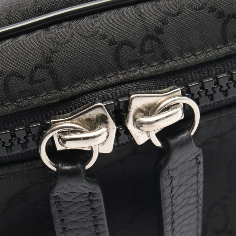 GUCCI GG圖案腰包/斜背包 449182 尼龍皮革 黑色 二手 男女通用-6