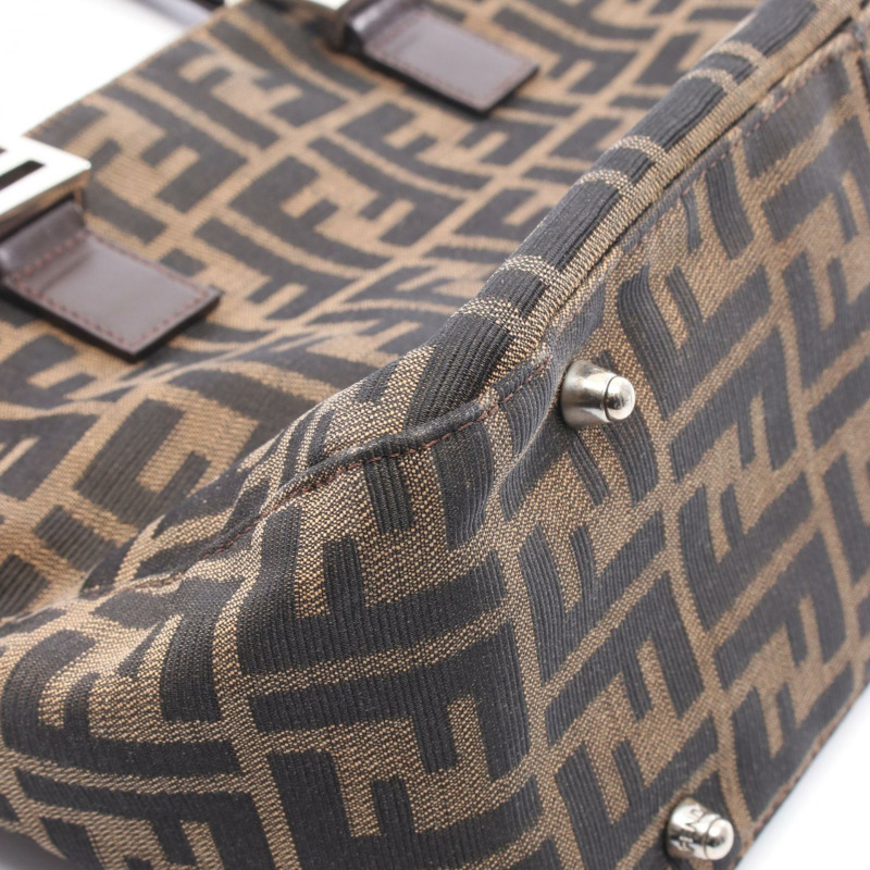 FENDI Zucca 手提包，帆布皮革材質，棕色，二手女款-6