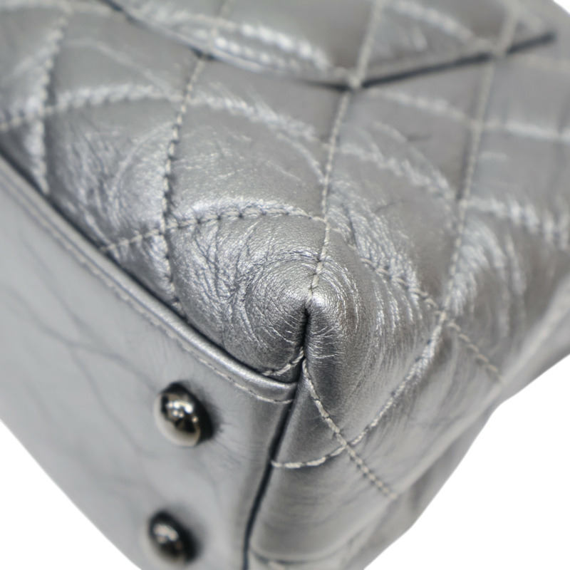 銀色 菱格紋 牛皮 Coco Handle XS 两用包 無卡【CHANEL 香奈兒】 A92990-14