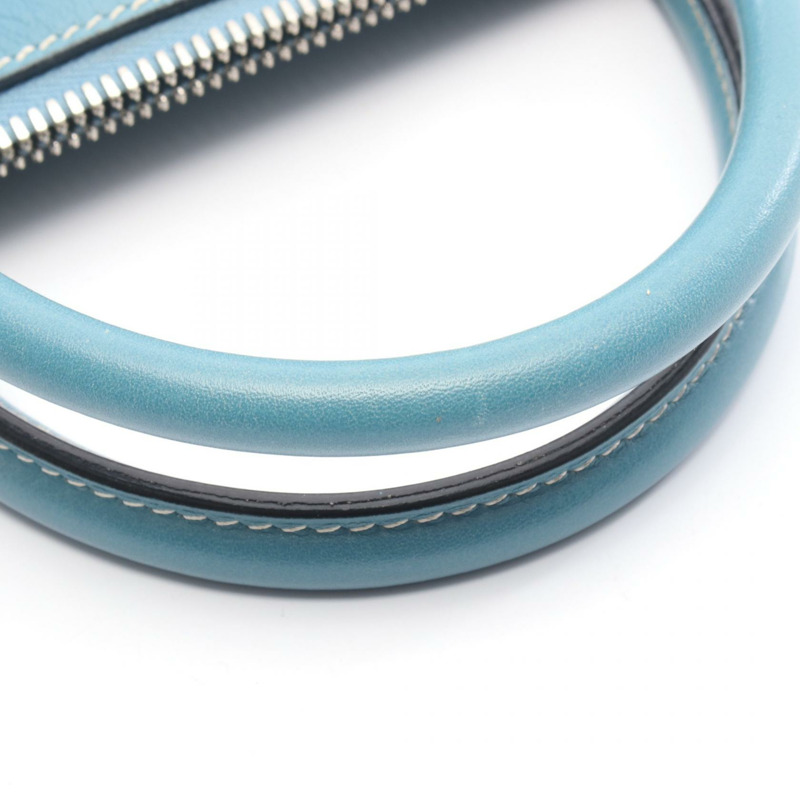 愛馬仕 Bolide 1923 30 肩背包，J Gulliver 皮革，藍色牛仔布，二手，帶五金配件-7