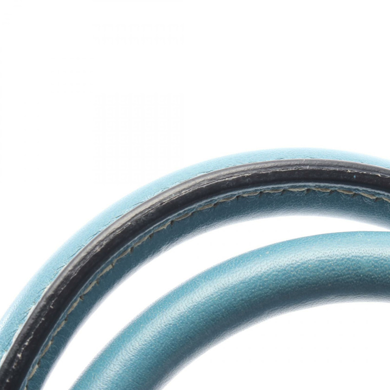 愛馬仕 Bolide 1923 30 肩背包，J Gulliver 皮革，藍色牛仔布，二手，帶五金配件-8