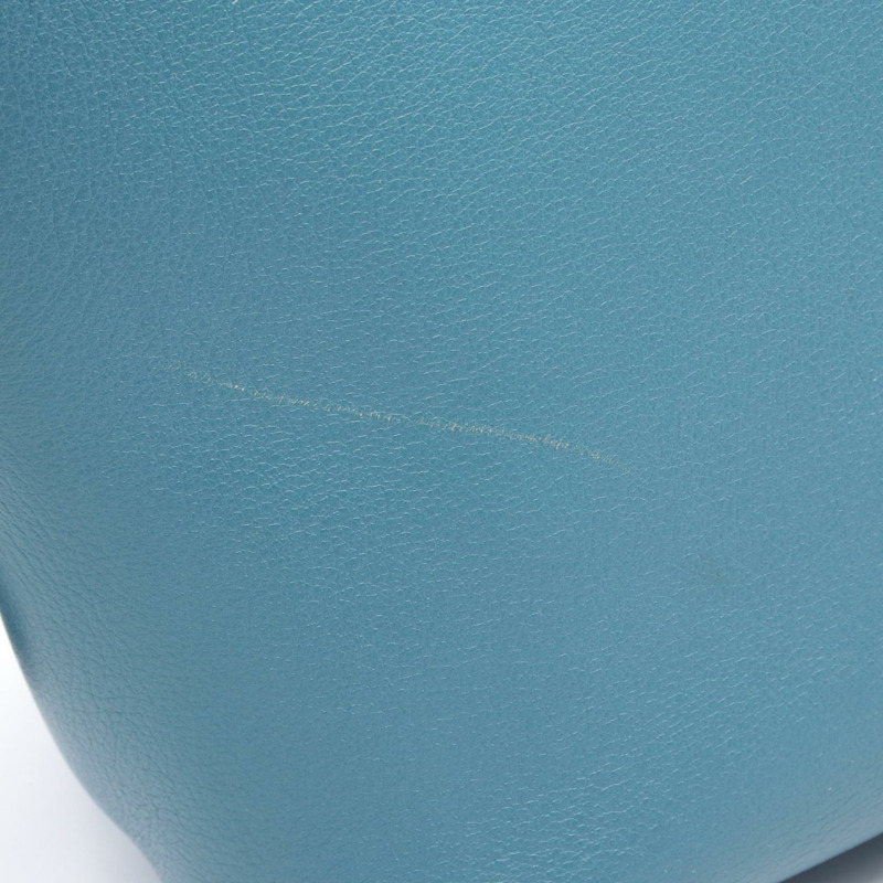 愛馬仕 Bolide 1923 30 肩背包，J Gulliver 皮革，藍色牛仔布，二手，帶五金配件-11