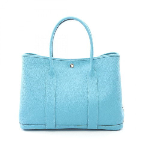 愛馬仕 Garden Party PM 手袋 D Country 皮革 藍色阿茲特克色 二手 SHW