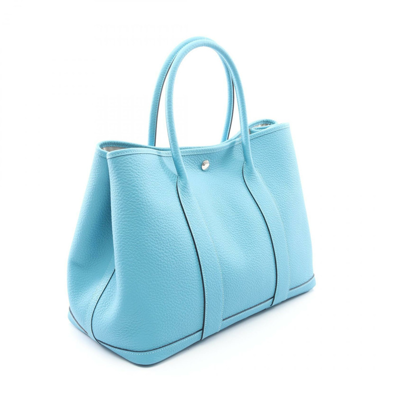 愛馬仕 Garden Party PM 手袋 D Country 皮革 藍色阿茲特克色 二手 SHW-1