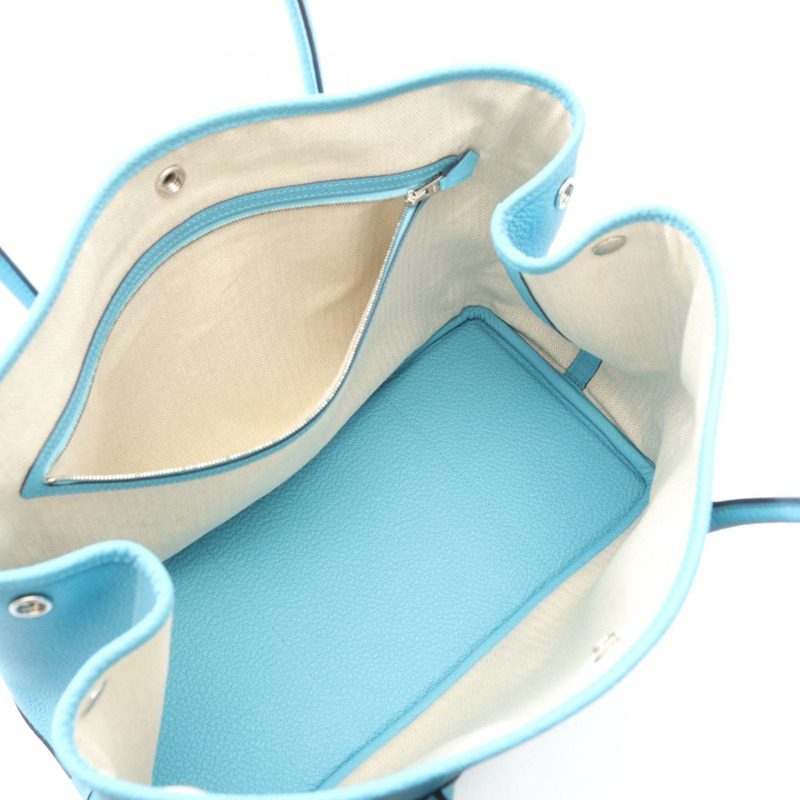 愛馬仕 Garden Party PM 手袋 D Country 皮革 藍色阿茲特克色 二手 SHW-2