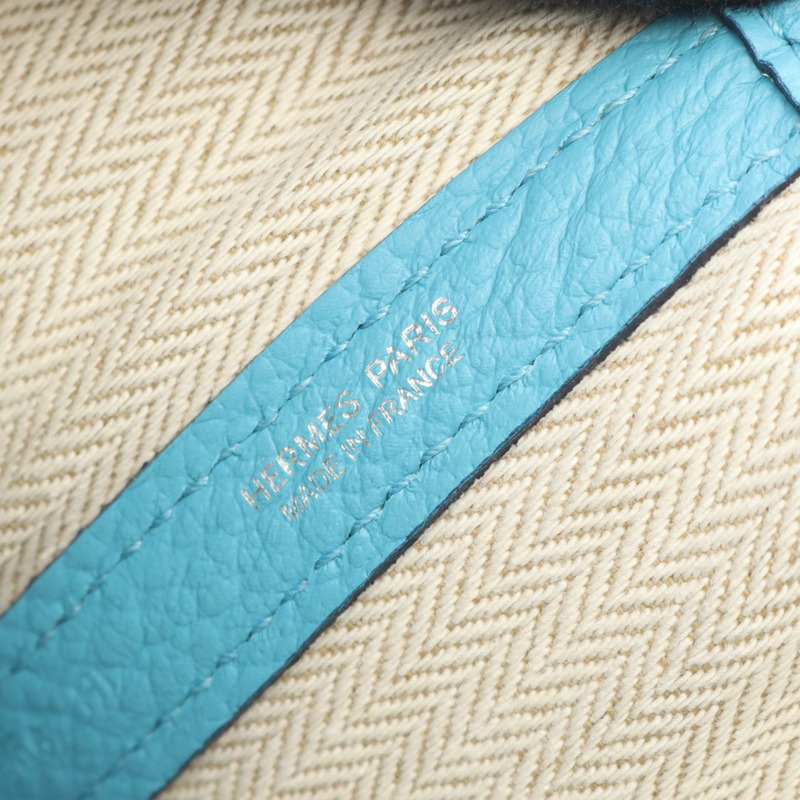 愛馬仕 Garden Party PM 手袋 D Country 皮革 藍色阿茲特克色 二手 SHW-3