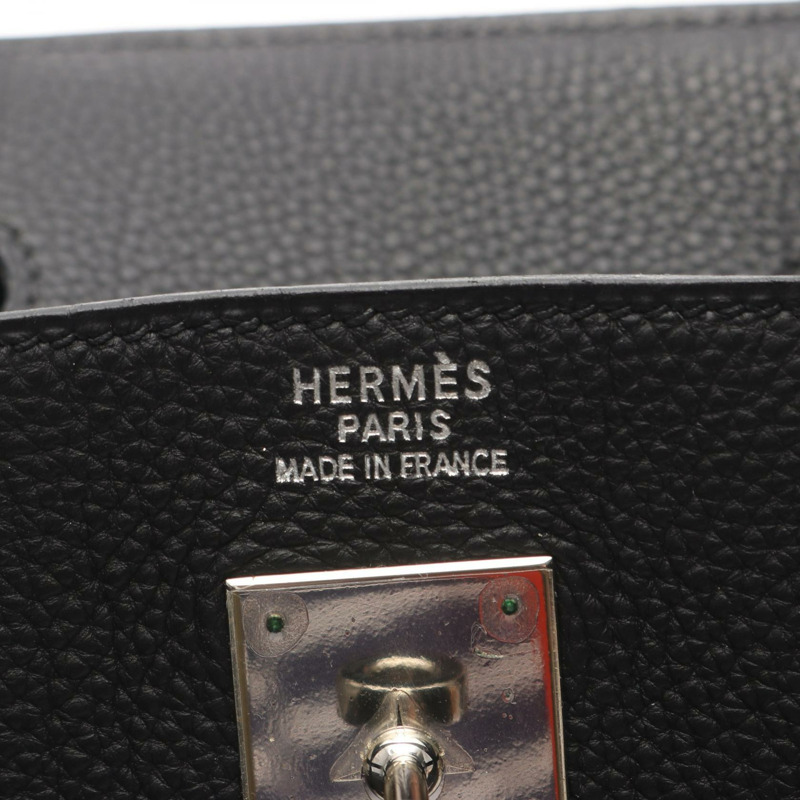 愛馬仕 Haut a Courroies 32 手提包，Togo 皮革，黑色，SHW，二手，女士 D-3