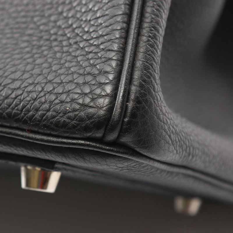 愛馬仕 Haut a Courroies 32 手提包，Togo 皮革，黑色，SHW，二手，女士 D-7