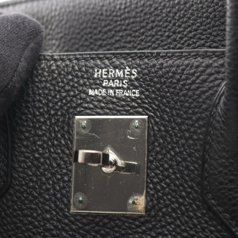 愛馬仕 Haut a Courroies 32 手提包，Togo 皮革，黑色，SHW，二手，女士 D-13