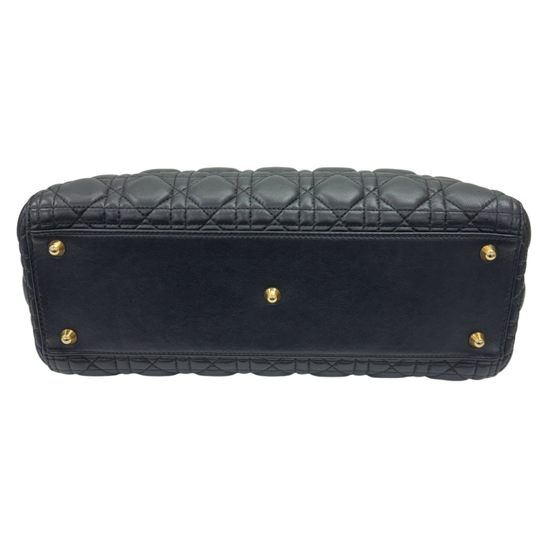 黑色 籐格紋 羊皮 Lady Dior Large 兩用包【Dior 迪奧】 M0566ONGE-3