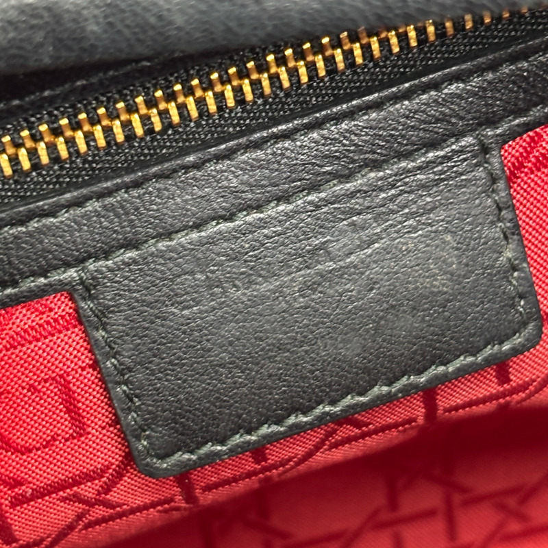 黑色 籐格紋 羊皮 Lady Dior Large 兩用包【Dior 迪奧】 M0566ONGE-5