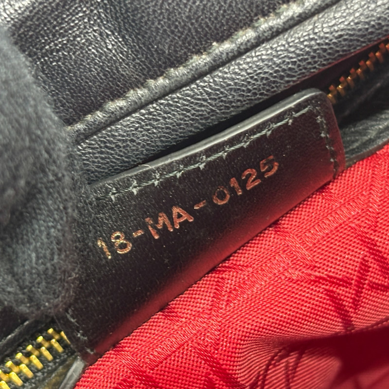 黑色 籐格紋 羊皮 Lady Dior Large 兩用包【Dior 迪奧】 M0566ONGE-6