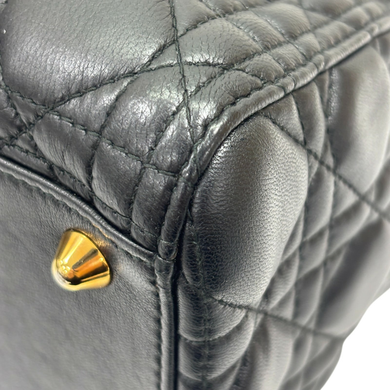 黑色 籐格紋 羊皮 Lady Dior Large 兩用包【Dior 迪奧】 M0566ONGE-9