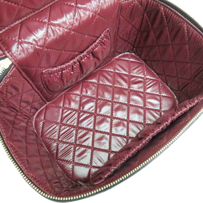 黑色 菱格紋 羊皮 Vanity Pouch 化妝包 手提包【CHANEL 香奈兒】-4