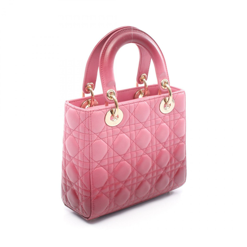 Christian Dior LADY DIOR MY ABCDIOR Lady Cannage 粉紅皮革單肩手提包-1