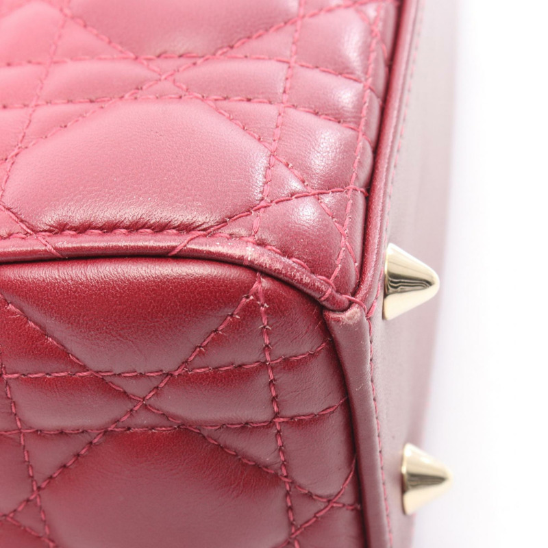 Christian Dior LADY DIOR MY ABCDIOR Lady Cannage 粉紅皮革單肩手提包-8