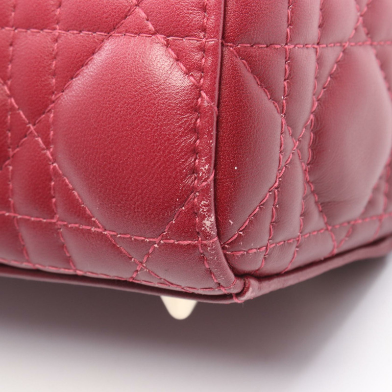 Christian Dior LADY DIOR MY ABCDIOR Lady Cannage 粉紅皮革單肩手提包-9