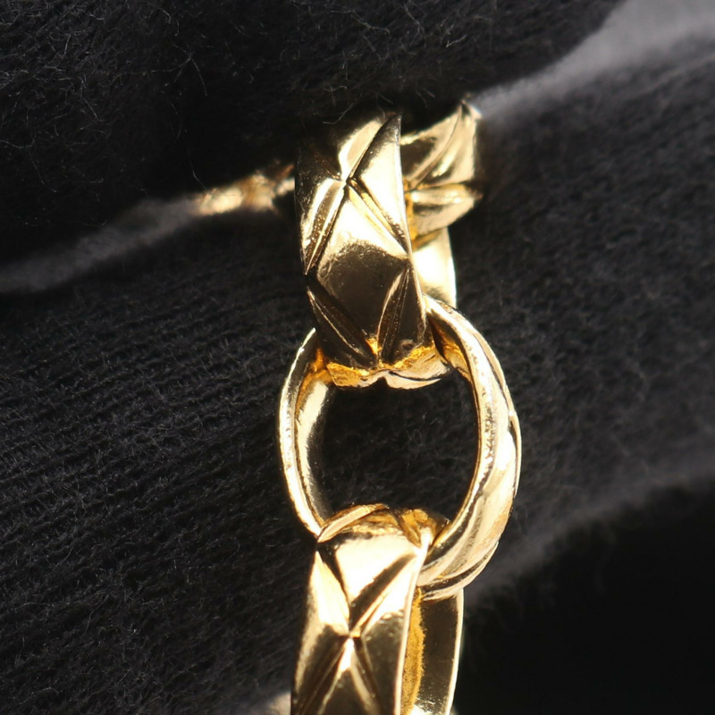 香奈兒 (CHANEL) 絎縫鏈條單肩包，羊皮材質，黑色，二手，女士款，金色五金-13