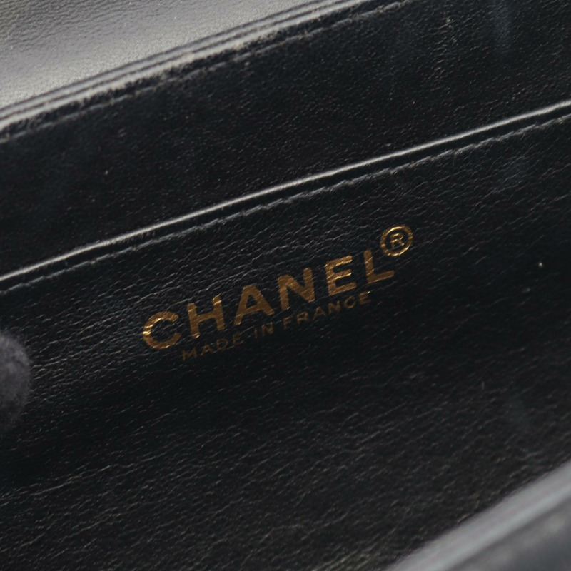 香奈兒 2.55 巧克力棒鏈條單肩包,羊皮材質,黑色,二手,金色五金-3