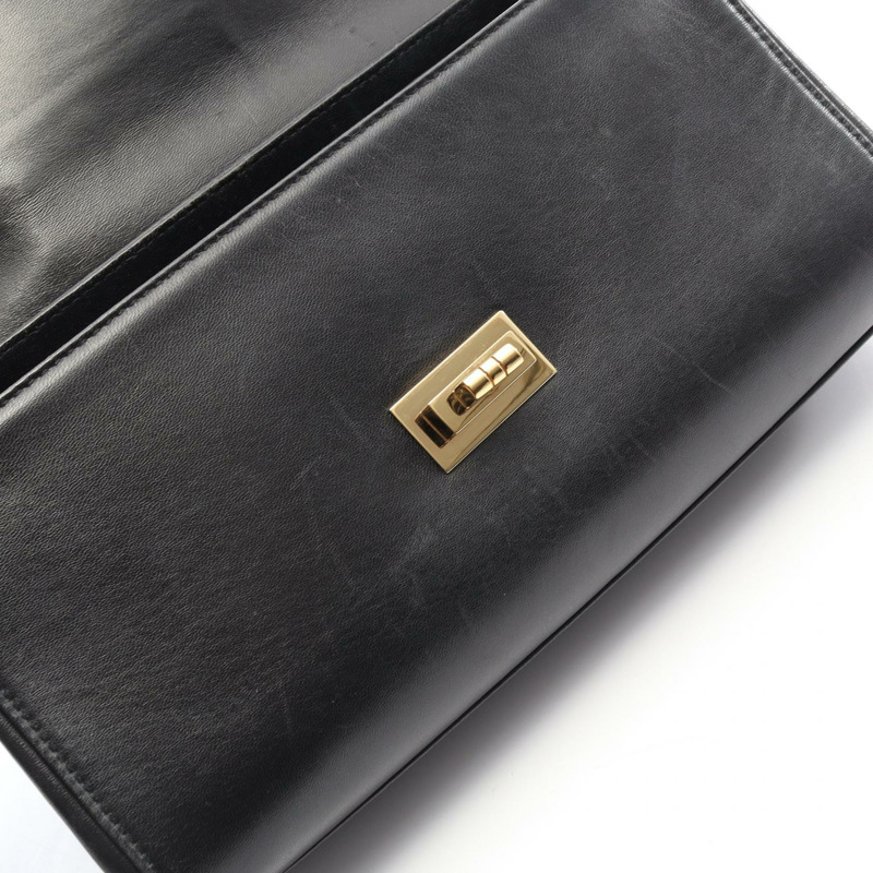 香奈兒 2.55 巧克力棒鏈條單肩包,羊皮材質,黑色,二手,金色五金-6