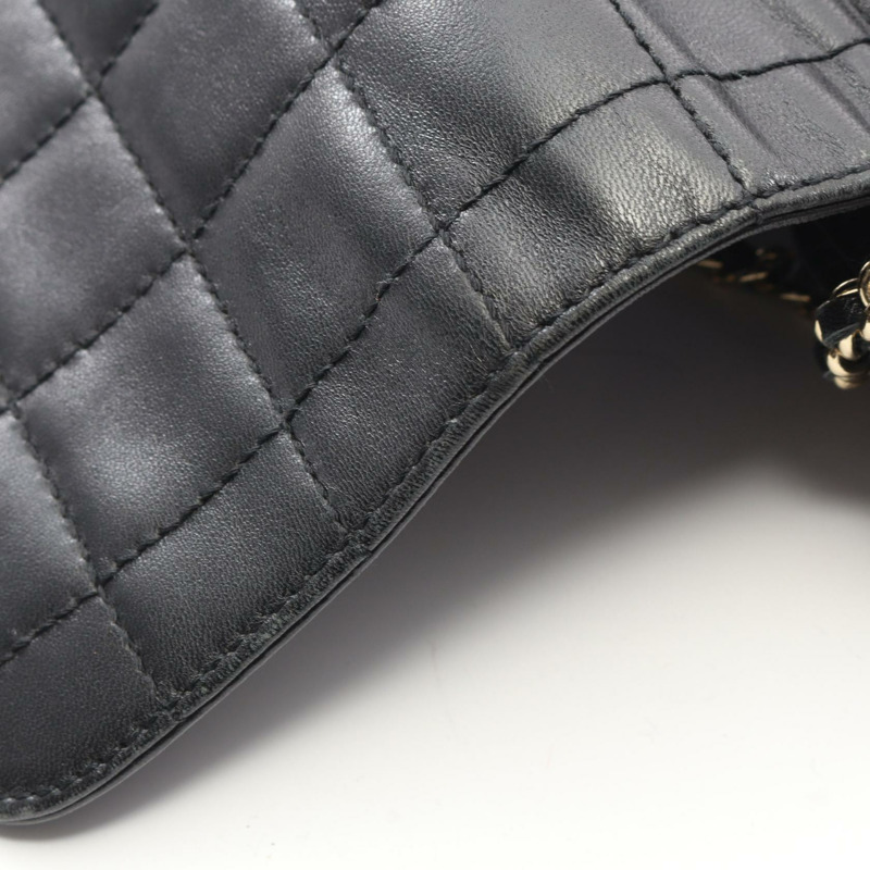 香奈兒 2.55 巧克力棒鏈條單肩包,羊皮材質,黑色,二手,金色五金-10