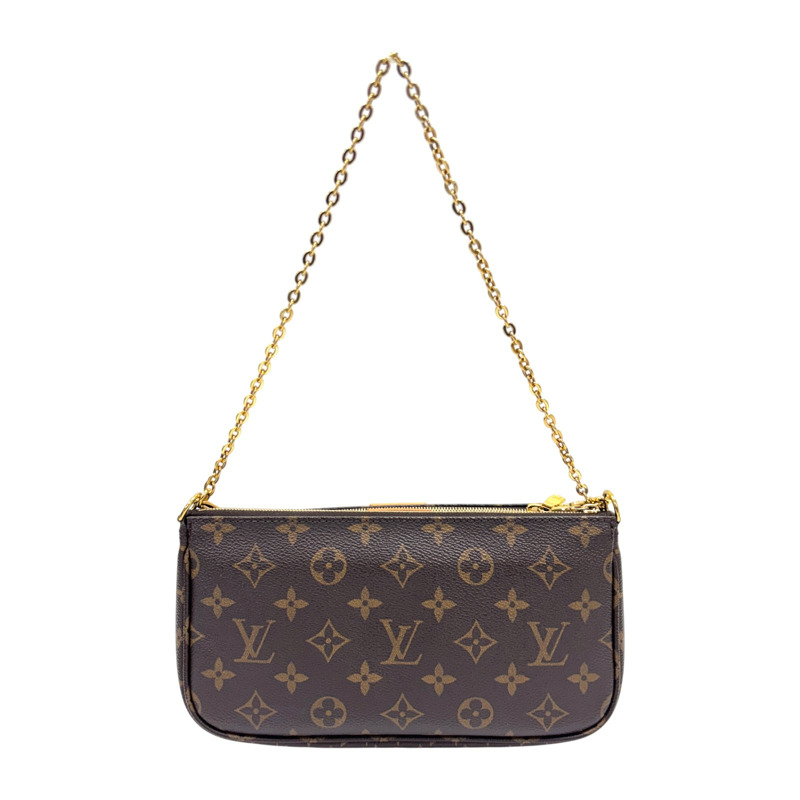 棕色 原花帆布 Multi Pochette Accessoires 肩背包【LOUIS VUITTON LV 路易威登】 M44813-2