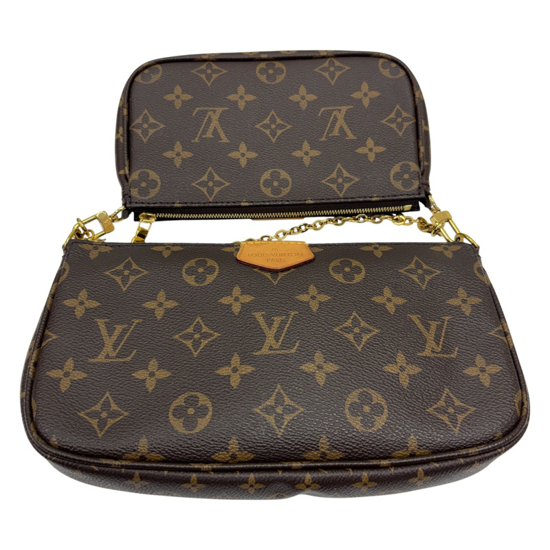 棕色 原花帆布 Multi Pochette Accessoires 肩背包【LOUIS VUITTON LV 路易威登】 M44813-9