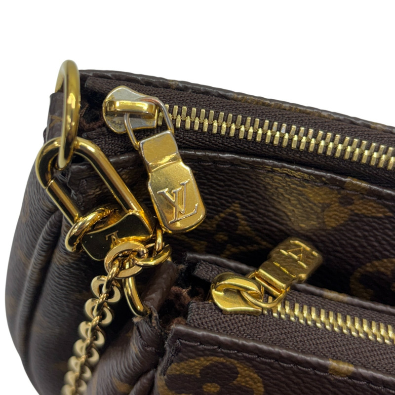 棕色 原花帆布 Multi Pochette Accessoires 肩背包【LOUIS VUITTON LV 路易威登】 M44813-12
