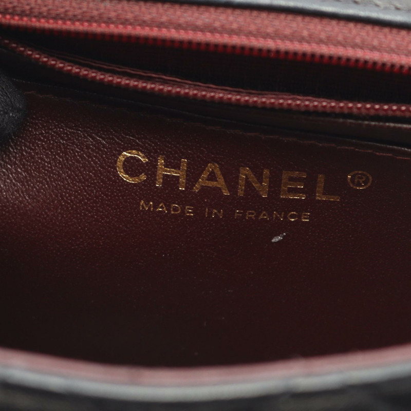 香奈兒 (CHANEL) 迷你絎縫鏈條斜背包 A01115 黑色羊皮二手 CC-3