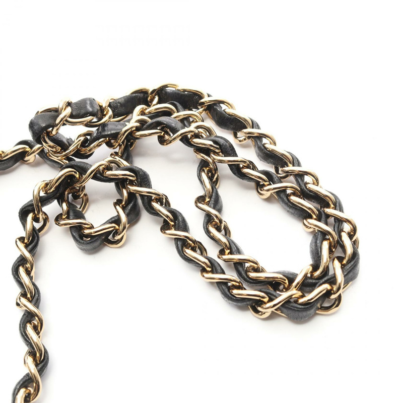 香奈兒 (CHANEL) 迷你絎縫鏈條斜背包 A01115 黑色羊皮二手 CC-14