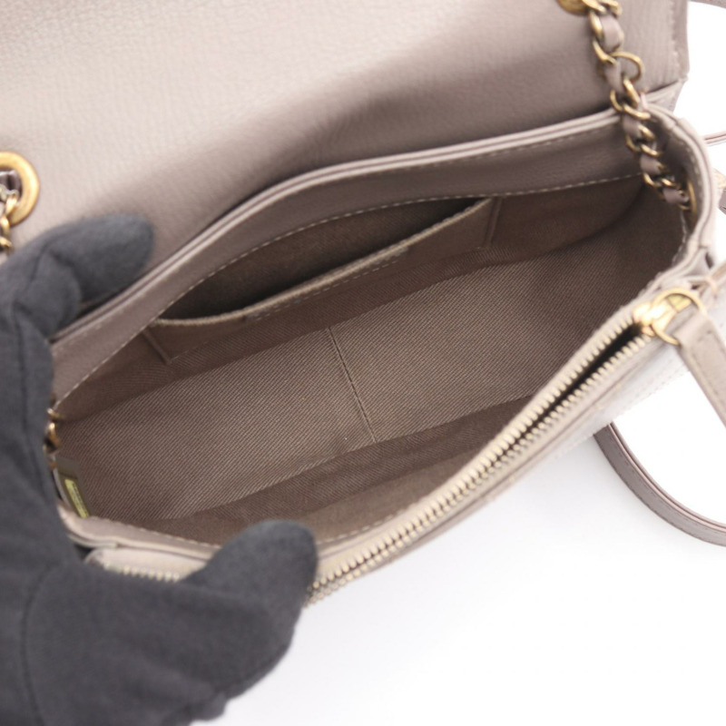 香奈兒 (CHANEL) Matelasse 斜挎單肩包 A93460 皮革灰色二手女士-2