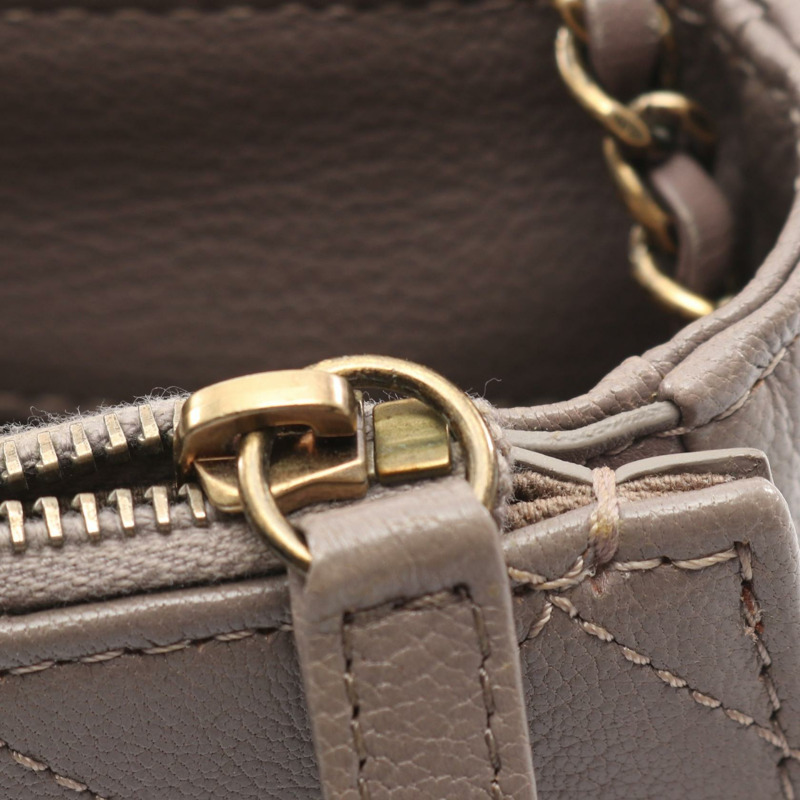 香奈兒 (CHANEL) Matelasse 斜挎單肩包 A93460 皮革灰色二手女士-7